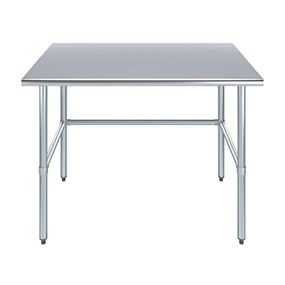 36" x 30" Open Base Stainless Steel Work Table – NSF Certified Heavy Duty Commercial Prep Table with Galvanized Legs for Kitchens, Labs & Utility Rooms - size: 36"x30"