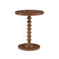 Powell Tarkin Round Hazelnut Turned Spindle Pedestal Side Accent Table - color: Hazelnut