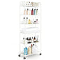 10in Slim Storage Cart, Metal 6-Tier Narrow Rolling Shelf, Sturdy Slim Storage with Hooks Ideal for Kitchen, Bathroom, and Laundry Room (10in White) - size: 10in White