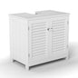 Pedestal Sink Cabinet Under Storage Cabinet with 2 Doors & Open Shelf, U Shape Cut Out Bathroom Vanity Under Sink Storage, Vanities for Toiletries Makeup in Bathrooms (White) - size: Two-story