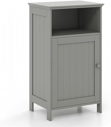 Small Floor Storage Cabinet with Drawer and Door, for Bathroom & Toilet, Grey - color: Grey