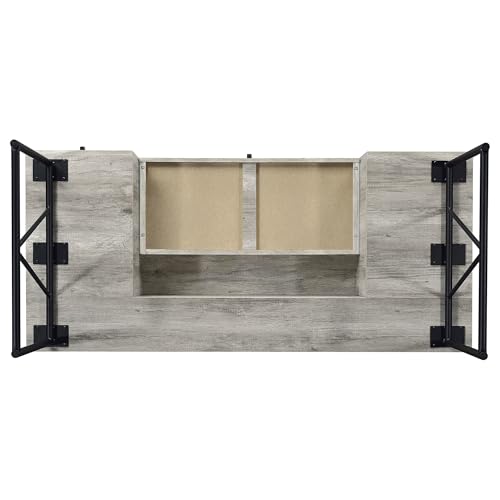 Coaster Home Furnishings Analiese Rustic 63-Inch 4-Drawer Home Office Computer Writing Desk Study Table with Storage Engineered Eco-Friendly Wood Look Laminate Sturdy Steel Grey Driftwood 801999 - color: Grey