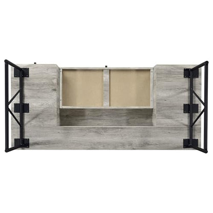 Coaster Home Furnishings Analiese Rustic 63-Inch 4-Drawer Home Office Computer Writing Desk Study Table with Storage Engineered Eco-Friendly Wood Look Laminate Sturdy Steel Grey Driftwood 801999 - color: Grey