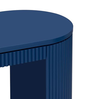 59.2-Inch Console Table for Entryway, Modern Hallway Table with Unique Vertical Stripe Design,for Living Room and Study (Navy-01) - color: Navy-01