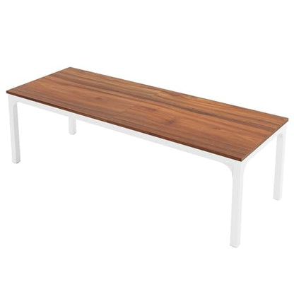 Tribesigns 6.5 FT Conference Room Table, 78.74" W x 27.56" D Large Office Conference Table, Modern Seminar Meeting Table Desk for Boardroom, Meeting Room (1, Brown and White) - color: Brown and White