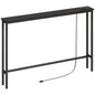 ELYKEN 47.2" Narrow Console Table with Outlet, Sofa Table Behind Couch | Extra Long Skinny Entryway Tables with Charging Station for Living Room, Hallway, 5.9 x 47.2 x 29.5in, Black - color: Black, size: 5.9"DX47.2"WX29.5"H
