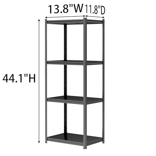 4 Tier Kitchen Storage Shelf, Kitchen Organizers Space Saving All Steel Freestanding Rack, Heavy Duty Metal Shelving Unit, Adjustable Open Shelf for Pantry Organizers and Storage 13.8"W×11.8"D×44.1"H - size: 4 Tier 13.8"W×11.8"D×44.1"H