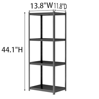 4 Tier Kitchen Storage Shelf, Kitchen Organizers Space Saving All Steel Freestanding Rack, Heavy Duty Metal Shelving Unit, Adjustable Open Shelf for Pantry Organizers and Storage 13.8"W×11.8"D×44.1"H - size: 4 Tier 13.8"W×11.8"D×44.1"H
