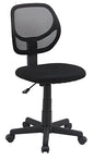 Amazon Basics Low Back Office Chair, Breathable Mesh, Height Adjustable, Padded Seat, Rolling Wheels, Swivel, Back Support, Sturdy, 21.25" D x 22.5" W x 38" H, Black - color: Black