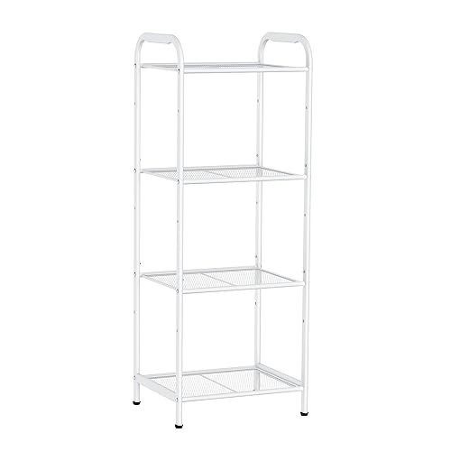 MAX Houser Storage Rack with Shelf,Industrial Style Extendable Plant Stand, Standing Shelf Units for Kitchen, Bathroom, Office,Living Room, Balcony, Kitchen (White, 4 Tier) - color: White, size: 4-Tier