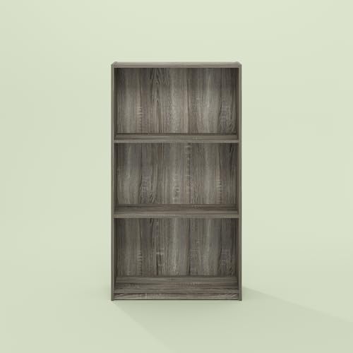 Hagen 3-Tier Bookshelf, 40 Inch Tall Bookcase, for Home Office, Study, Living Room, Olive Oak - color: Olive Oak, size: 21.8(W)x39.5(H)x9.3(D) inches
