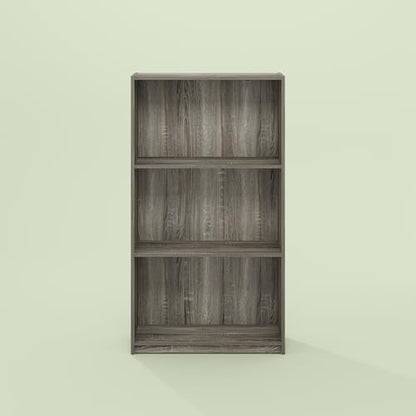 Hagen 3-Tier Bookshelf, 40 Inch Tall Bookcase, for Home Office, Study, Living Room, Olive Oak - color: Olive Oak, size: 21.8(W)x39.5(H)x9.3(D) inches