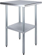24" x 24" Stainless Steel Prep Table – NSF Certified Heavy Duty Work Table for Home & Commercial Use – Galvanized Undershelf & Legs - size: 24x24