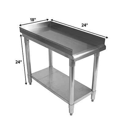 NSF Certified 18 Gauge Heavy Duty Stainless Steel Equipment Grill Stand with Undershelf for Kitchens, Utility Rooms, Caterers & Auto - size: 18"x24"