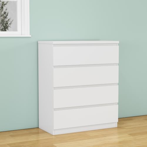 Nightstand with Drawers, Bedside Table with Drawers, Sofa Side Table Storage Cabinet, Night Stand for Bedroom Living Room (1, 4 Drawers White, 31.5" W×15.7" D×38.1" H) - color: 4 Drawers White, 31.5"w