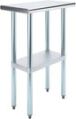 14" x 24" Stainless Steel Prep Table – NSF Certified Heavy Duty Work Table for Home & Commercial Use – Galvanized Undershelf & Legs - size: 24x14