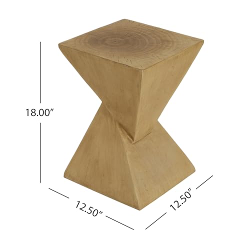 Modern Geometric Side Table with Sleek Matte Finish for Living Room, Bedroom, or Entryway Decor (Light Natural + Magnesium Oxide)