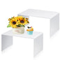 RattanView 2 Pcs 12 Inch Large Acrylic Risers Display Stands 5 mm Thick Acrylic Shelf Riser Showcase for Collectibles Jewelry Cupcakes Food Figures Perfume Cabinet (White) - color: White, size: 12 Inch, 5 mm