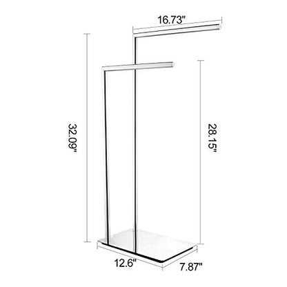 Freestanding Double Towel Racks Bathroom Accessories Towel Holder Stand on Floor Brass Chrome - color: Chrome Stand Towel Holders