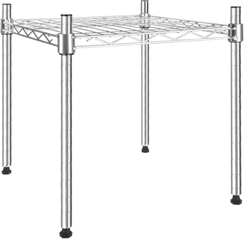 Simple Deluxe 1-Tier Shelving Unit, 15" W x 15" D x 13.8" H Wire Metal Storage Rack, Chrome - color: Chrome, size: 1-Tier, 15"W x 15"D x 14"H