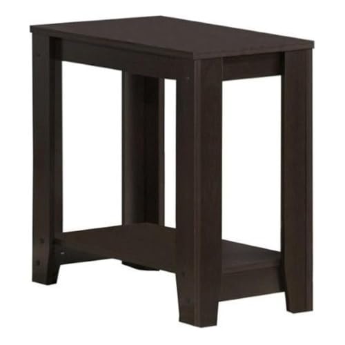 Pemberly Row Accent Table, 22 in H x 24 in W x 12 in D, Cappuccino Finish, Solid Wood with 2 Open Shelves, Tapered Legs, Transitional Style End Table for Living Room or Bedroom - color: Cappuccino