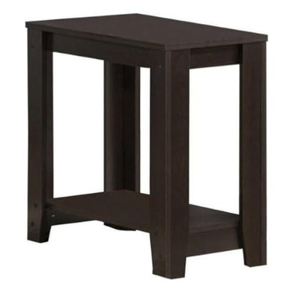 Pemberly Row Accent Table, 22 in H x 24 in W x 12 in D, Cappuccino Finish, Solid Wood with 2 Open Shelves, Tapered Legs, Transitional Style End Table for Living Room or Bedroom - color: Cappuccino