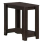 Pemberly Row Accent Table, 22 in H x 24 in W x 12 in D, Cappuccino Finish, Solid Wood with 2 Open Shelves, Tapered Legs, Transitional Style End Table for Living Room or Bedroom - color: Cappuccino