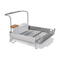 KitchenAid Full Size Compact to Full Capactiy Expandable Rust Resistant Dish Rack, with Self Draining Angled Drainboard and Removable Flatware Caddy, 24-Inch, White - color: White, size: Expandable