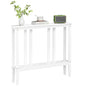 ELYKEN Bamboo 2-Tier Narrow Console Table, 36.2" Long Slim Hallway Table | Sofa Table Behind Couch with Storage Shelf for Entryway, Living Room, Foyer - color: White