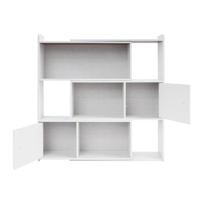 Open Shelf Low Bookcase, Extendable Length, 3 Tier Wooden Bookshelf Freestanding Organizer Display Shelf for Bedroom Living Room Office Study Small Space (Warm White) - color: Warm White