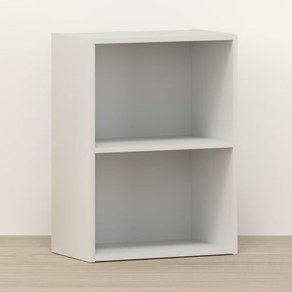 Toki 2-Tier Book Shelf, Bookcase, Bookshelf, 9 x 16 x 21 Inches, for Home Office, Living Room,White - color: White, size: 2-Tier