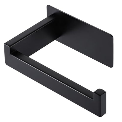 LANC Self-Adhesive Toilet Paper Holder, Matte Black Toilet Tissue Holder Wall Mounted for Bathroom Kitchen, Stick On Paper Roll Holder with No Drilling Rustproof Stainless Steel, A8307MB - color: Matte Black, size: Right Hand(Adhesive)