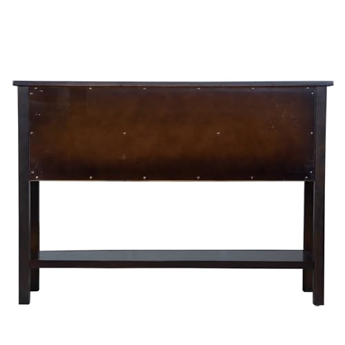 LKTART Solid Wood Farmhouse Console Table,Sofa Table with Storage Drawers and Shelves,Entryway Table for Entry Hallway Foyer Sofa Side Table,Easy Assembled(48" Espresso) - color: Espresso