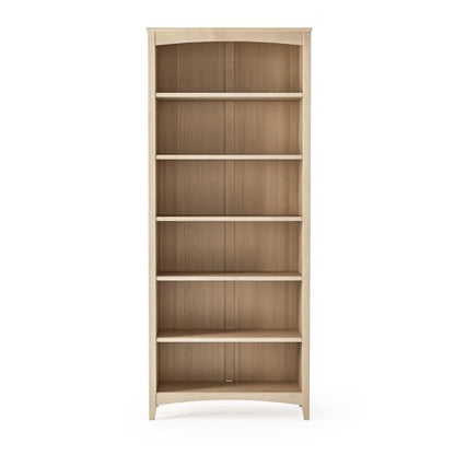 Camaflexi Shaker Style 6 Shelf Bookcase/Solid Wood / 72 inch Tall/Adjustable Shelving/Closed Back/Display Bookshelf for Living Room, Bedroom, Home and Office, Light Oak - color: Light Oak, size: 72"