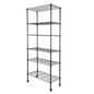 Simple Deluxe 6-Tier Shelving Units, 29.92'' W x 13.98'' D x 71.65'' H Adjustable Wire Shelving with Hanging Hooks and Wheels, Black - color: Black, size: 6-Tier, 30"W x 14"D x 72"H