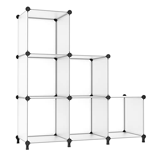 AWTATOS Closet Organizer 6 Cube Closet Storage Shelves DIY Stackable Clothes Storage Organizer Shelving for Closet Bedroom, Home, Translucent - color: Translucent