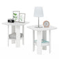 Furinno Simple Design Side Table Set of 2, 2-Tier Modern End Table with Soft Edges, Open Shelves Night Stand, Bedside Table, for Living Room, Bedroom, White - color: White, size: 2-Pack, 2 Tiers, Standard Leg