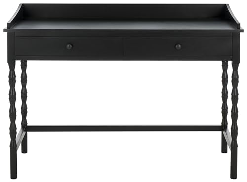 SAFAVIEH Home Collection Astaroth Matte Black 2-Drawer Computer Table Office Writing Desk - color: Matte Black