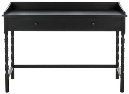 SAFAVIEH Home Collection Astaroth Matte Black 2-Drawer Computer Table Office Writing Desk - color: Matte Black