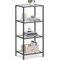 VASAGLE Bookcase, 4-Tier Bookshelf, Slim Shelving Unit for Bedroom, Bathroom, Home Office, Tempered Glass, Steel Frame, Ink Black ULGT028B61 - color: Ink Black, size: 4 Tiers (15.7"W x 37.4"H)
