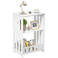 HAYOFAMY 3 Tier Side Table Night Stand White | Narrow End Table, Small Bookcase Bookshelf, Simple Bedside Table Storage Rack for Bedroom, Living Room, Office, Bathroom