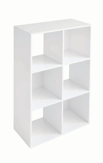 6-Cube Storage Organizer, Bookcase, 3 Open & 3 Closed Back Shelves, Vertical/Horizontal Placement, 11" Cubes (White) - color: White