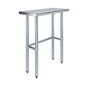 AmGood 14 in. x 30 in. Open Base Stainless Steel Work Table | Residential & Commercial | Food Prep | Heavy Duty Utility Work Station | NSF - size: 30 in. Length x 14 in. Width