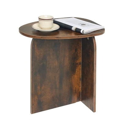 AWASEN Side Table, Small Triangle End Table Living Room, Rustic Brown | Modern Accent Table with Unique Tabletop, Mini Bedside Table for Small Spaces - color: Rustic Brown