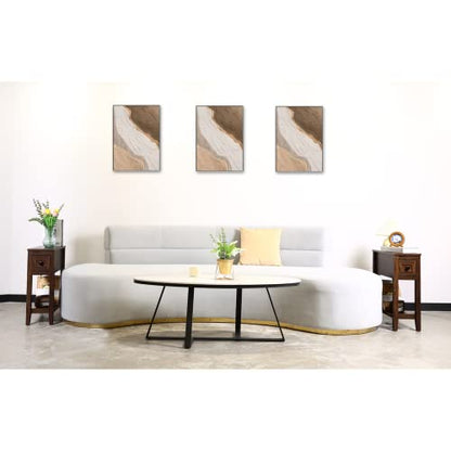 Chairside Narrow End Table, Solid Recliner Side Table with Drawer, Slim Nightstand Bedside Table for Living Room Bedroom