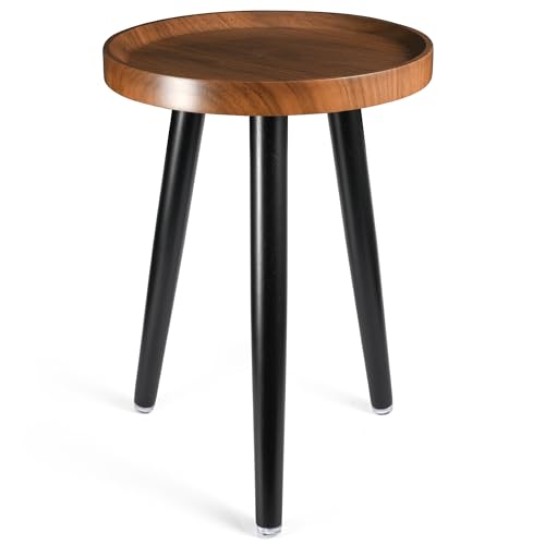 KGPLOME Indoor Plant Stand,Tall Stand with Raised Design(Walnut,12x18 in) | Wood Mid Century Plant Table in Walnut Finish,Plant Stand for Flower Pot,Modern Round Small Side End Table - color: Walnut, size: 12"x18"