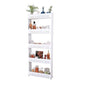 Slim Rolling Storage Cart - 5-Tier Utility Cart with Wheels for Bathroom, Kitchen, and Laundry Room - Bathroom Shelves by Lavish Home (White) - size: 5-Tier