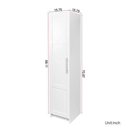 Slim Tall Storage Cabinet,Pantry Cabinet with Doors Shelves Small Space for Kitchen Living Room Bathroom, White - color: 02 White