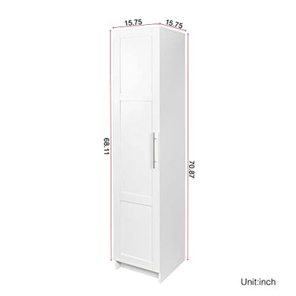 Slim Tall Storage Cabinet,Pantry Cabinet with Doors Shelves Small Space for Kitchen Living Room Bathroom, White - color: 02 White