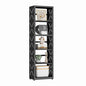 Polup Book Shelf, 5 Tier Metal Bookcase with Adjustable Shelves, Tall Narrow Bookshelf with Bookends, Black Display Shelves for Living Room, Home Office, Library - color: Black, size: 5 Tier-16" W